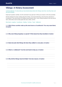 Free Vikings Assessment | Year 4 Supported | BookFlik