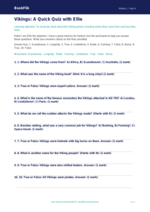 Free Vikings Quiz | Year 4 Supported | BookFlik