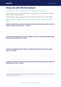 Free Vikings Writing Frame | Year 4 Supported | BookFlik