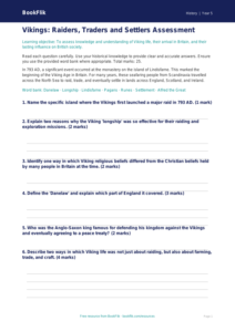 Free Vikings Assessment | Year 5 Core | BookFlik