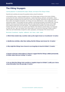 Free Vikings Comprehension | Year 5 Core | BookFlik