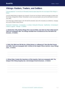 Free Vikings Writing Frame | Year 5 Core | BookFlik