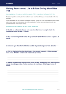 Free WW2 Assessment | Year 4 Supported | BookFlik
