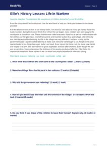 Free WW2 Comprehension Worksheet | Year 4 Supported | BookFlik