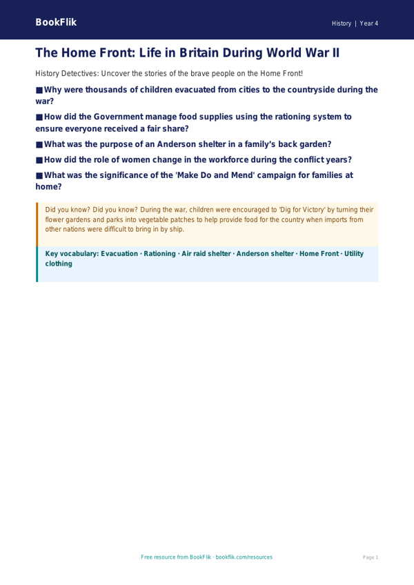 Free WW2 Poster Worksheet | Year 4 Greater Depth | BookFlik worksheet preview — History Ww2