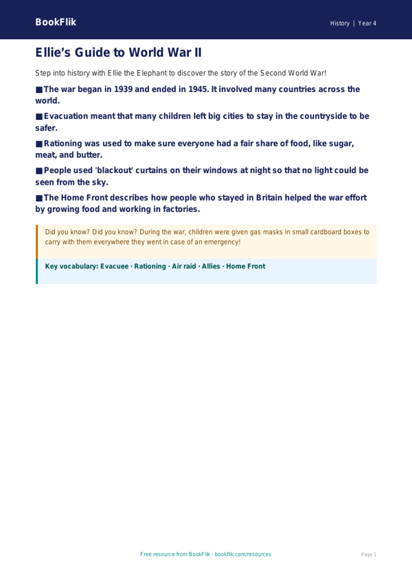 Free WW2 Poster Worksheet | Year 4 Supported | BookFlik worksheet preview — History Ww2