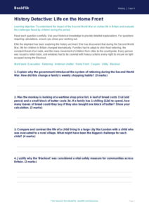 Free WW2 Worksheet | Year 4 Greater Depth | BookFlik