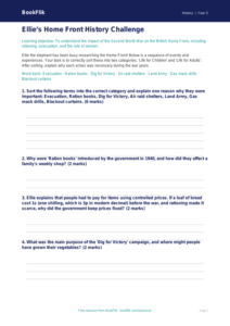 Free WW2 Activity Sheet | Year 5 History | BookFlik