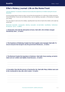 Free WW2 Writing Frame | Year 5 History Resource | BookFlik