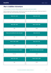Free Addition Flashcards | Year 4 Supported | BookFlik