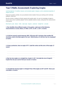 Free Angles Assessment | Year 5 Core | BookFlik