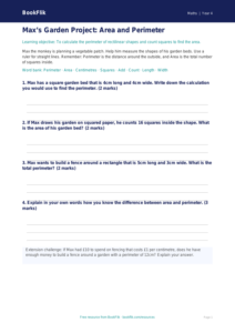 Free Area And Perimeter Template | Year 4 Supported | BookFlik