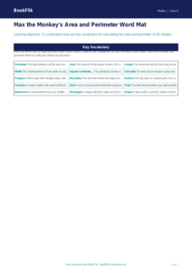 Free Area And Perimeter Word Mat | Year 4 Supported | BookFlik