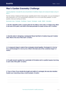 Free Area And Perimeter Activity Sheet | Year 5 Core | BookFlik
