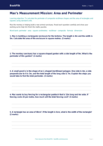 Free Area And Perimeter Worksheet | Year 5 Core | BookFlik