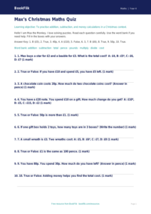 Free Christmas Maths Quiz | Year 4 Supported | BookFlik