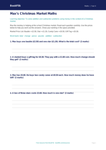 Free Christmas Maths Worksheet | Year 4 Supported | BookFlik
