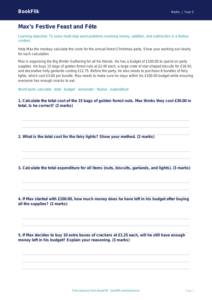 Free Christmas Maths Track Sheet | Year 5 Core | BookFlik