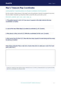 Free Coordinates Activity Sheet | Year 4 Supported | BookFlik