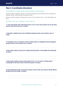 Free Coordinates Assessment | Year 4 Supported | BookFlik