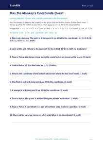 Free Coordinates Quiz | Year 4 Supported | BookFlik