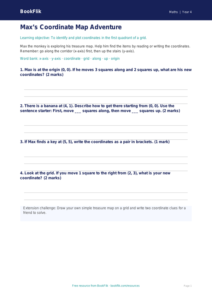 Free Coordinates Template | Year 4 Supported | BookFlik