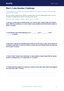 Free Cube Numbers Worksheet | Year 5 Core | BookFlik