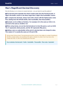 Free Decimals Poster | Year 5 Core | BookFlik