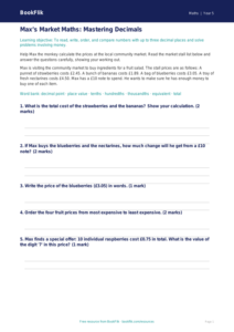 Free Decimals Track Sheet | Year 5 Core | BookFlik