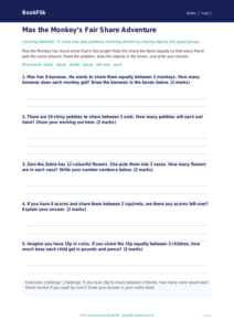 Free Division Worksheet for Year 1 | Printable Math Template | BookFlik