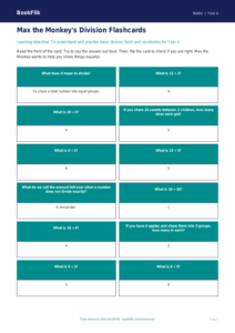Free Division Flashcards | Year 4 Supported | BookFlik