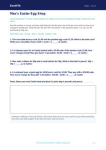 Free Easter Maths Activity Sheet | Year 4 Supported | BookFlik