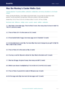 Free Easter Maths Quiz | Year 4 Supported | BookFlik