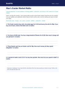 Free Easter Maths Template | Year 4 Supported | BookFlik
