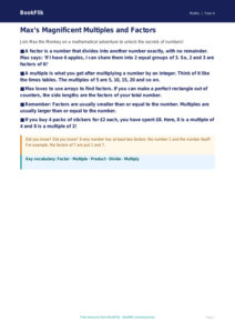 Free Factors And Multiples Poster | Year 4 Supported | BookFlik