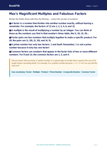 Free Factors And Multiples Poster | Year 5 Core | BookFlik