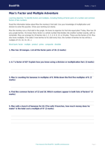Free Factors And Multiples Track Sheet | Year 5 Core | BookFlik