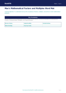 Free Factors And Multiples Word Mat | Year 5 Core | BookFlik