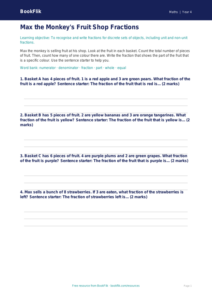 Free Fractions Activity Sheet | Year 4 Supported | BookFlik