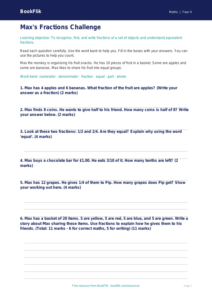Free Fractions Assessment | Year 4 Supported | BookFlik