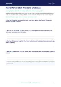 Free Fractions Template | Year 4 Supported | BookFlik