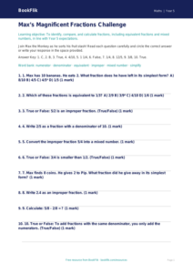 Free Fractions Quiz | Year 5 Core | BookFlik