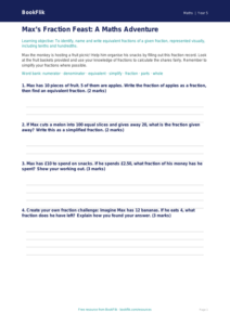 Free Fractions Template | Year 5 Core | BookFlik