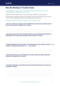 Free Fractions Worksheet | Year 5 Core | BookFlik
