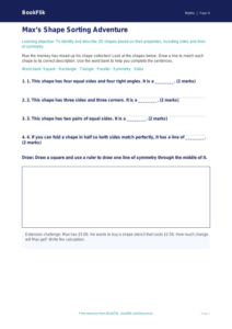 Free Geometry Activity Sheet | Year 4 Supported | BookFlik