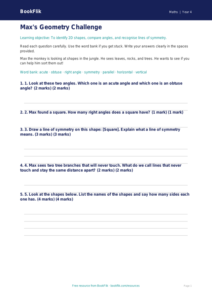 Free Geometry Assessment | Year 4 Supported | BookFlik