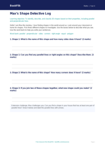 Free Geometry Template | Year 4 Supported | BookFlik