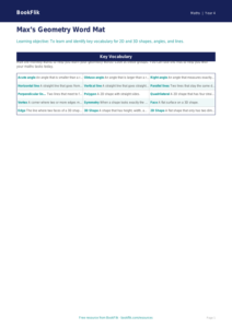 Free Geometry Word Mat | Year 4 Supported | BookFlik