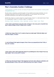 Free Geometry Activity Sheet | Year 5 Core | BookFlik