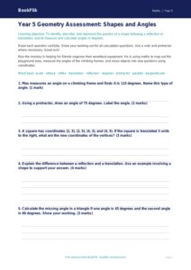 Free Geometry Assessment | Year 5 Core | BookFlik